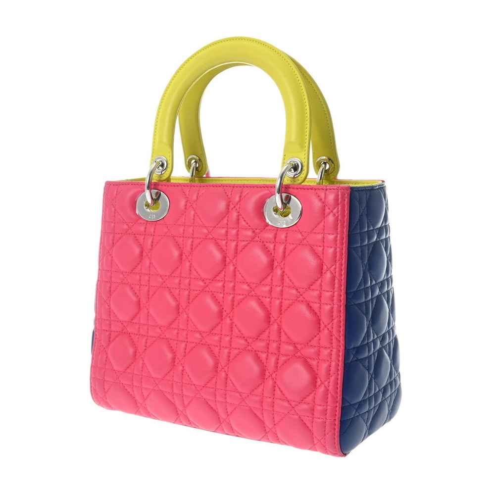 CHRISTIAN DIOR Lady Tricolor Pink Leather Handbag - Picture 2 of 9